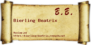 Bierling Beatrix névjegykártya